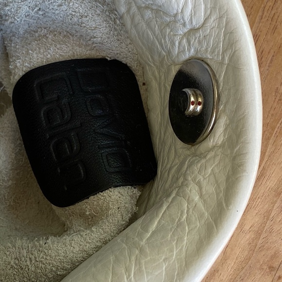 David Galan Ruched Leather O-Ring Strap Wristlet - Picture 5 of 5